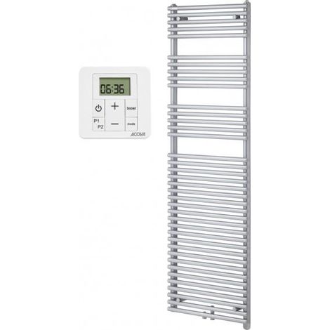 Acova – Sèche-serviettes électrique 900W – Radiateur extra-plat avec télécommande RF – Programmation personnalisable – Compatible bitube/monotube