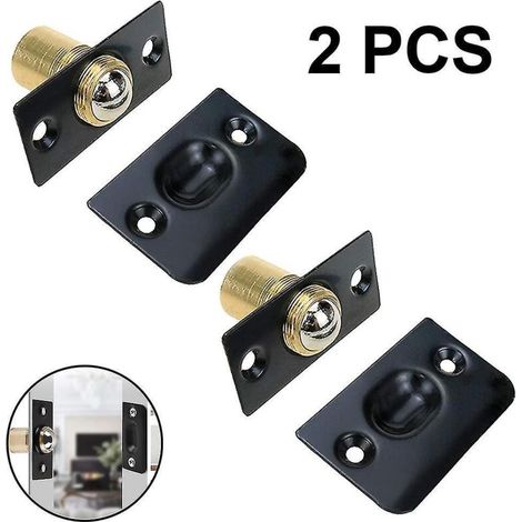 Lot de 2 loquets à bille pour porte de placard, loquet à rouleau réglable en acier inoxydable pour porte de balcon, quincaillerie pour meubles (1/5)