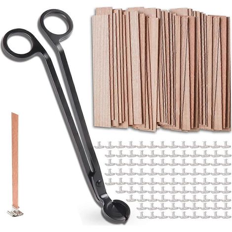 100 Stück Holzdochte für Kerzen, rauchfrei, 5,1 x 0,5 Zoll