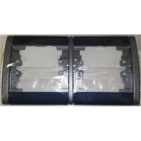 Legrand 082157 Plaque double horizontale Sagane Kozi Nuit d'encre/Magnésium