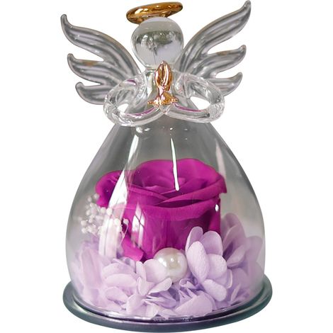 Fleur Naturelle En Boîte Avec Couvercle Dôme, Rose Préservée Réelle Pour Décoration Table, Cadeau Romantique Teinte (1/5)