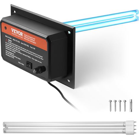 VEVOR Purificatore deAria HVAC per Tutta la Casa, Luce UV UVC nel Condotto per Aria Condizionata, Depuratore deAria con 1 Lampadina di Ricambio, Luci UV HVAC per Sistemi AC, 36 W 258 x 156 x 402 mm