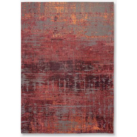 DESIGN A STRISCE - TAPPETO ASTRATTO ATLANTIC - Prodotto in Belgio - Tessuto piatto jacquard meccanico - Rifinito a mano - Antiscivolo naturale - Cotone - Poliestere - Rosa Nassau - 80 x 150 CM