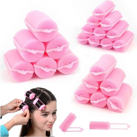 24 Pcs Bigoudis Cheveux Mousse, Bigoudis de Coiffure Rouleau Cheveux Bigoudis，pour salon de coiffure pour Filles Bricolage Coiffure