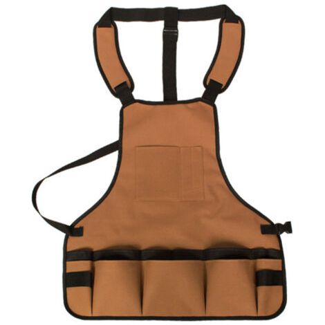 BUNTHAUS Taille élargie : 58 x 60 cm (café) Tablier de barbecue extérieur Imperméable, résistant aux taches Tablier de rangement pour outils de jardin (1/5)
