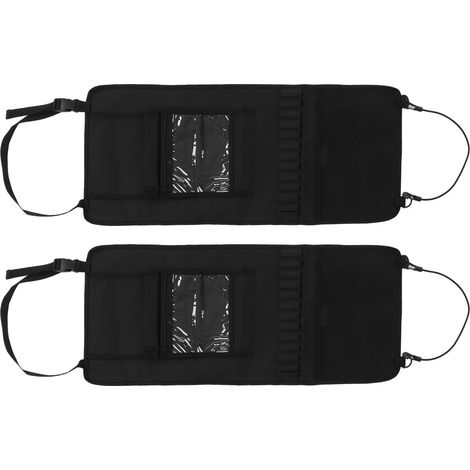 Lot de 2 organisateurs de rangement pour dossier de siège auto, housse de siège en tissu Oxford 600D, sac de rangement pour camionnette, noir