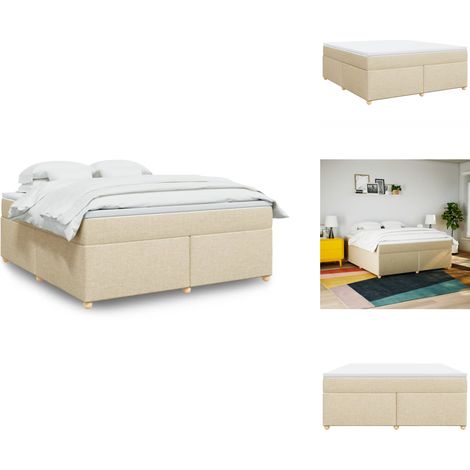Boxspringbett mit Matratze Creme 180x200 cm Stoff - Boxspringbett - Boxspringbetten - Bett - Bett Mit Stauraum (1/5)