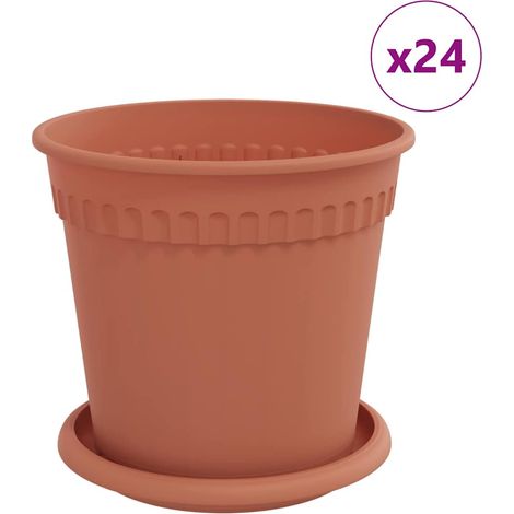 Maison Exclusive - Vasi per Piante 24 pcs Rosso Mattone Ø 17 x 14 cm Plastica