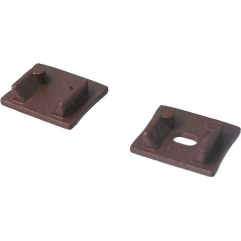 Kit Terminali Tapi di Chiusura In Metallo Con e Senza Foro Colore Corten Per Profilato Alluminio Alto BAZ1715