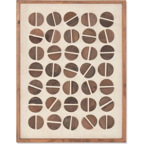 Cuadro Madera Reciclada Pino 62X4X82 Circulos 3D (1/5)
