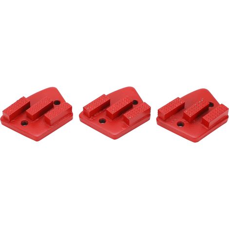 3 disques de meulage diamantés, trapézoïdaux, à dents de coupe pour béton avec pointe en T, 2 trous, rouges, 60 (1/5)