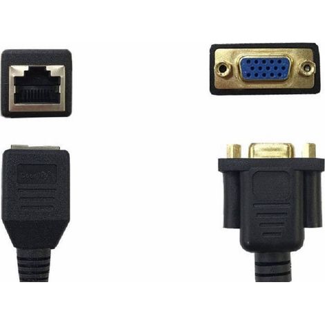 Trade Shop - ACVO ADATTATOR CONVERTIER AT RJ45 LAN FEMMINA 15 CM VGA-RJ45 -