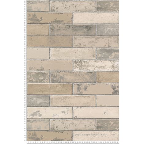 Papier peint Brique Beige Style Cuisine 3 Lutèce