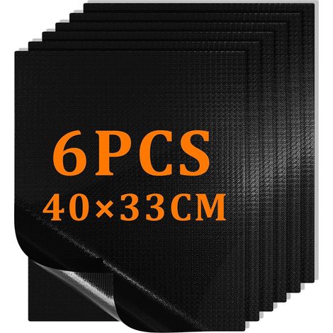 Barbecue Mat 40 x 33 cm Set of 6, Non-Stick, Reusable, Resistant to 260 °C, Dishwasher Safe, BBQ Accessory for Electric Coal Gas Camping (1/5)
