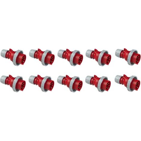 HILARK PRISES ET FICHES - ACCESSOIRES POUR CÂBLES ÉLECTRIQUES - PAQUET DE 10 (ROUGE) PCE 0152-6