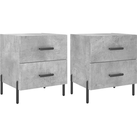 Maison Exclusive - Comodini 2 pz Grigio Cemento 40x35x47,5 cm in Legno Multistrato