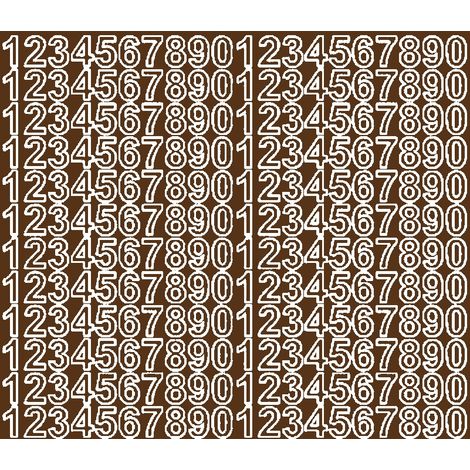 Numeri adesivi autoadesivi da 1,5 cm, marroni opachi (1/2)
