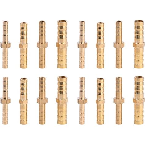 16 PièCes Raccord De Tuyau Raccord Durite Essence Laiton Durite Essence Pour L'Air, L'Eau, L'Huile 4/5/6/8mm (1/5)