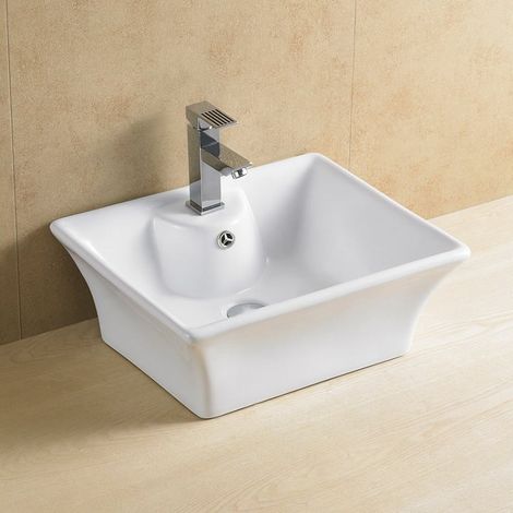 Lavabo sobre encimera de cerámica 49 cm de largo para baño moderno ARTISTIC de GME
