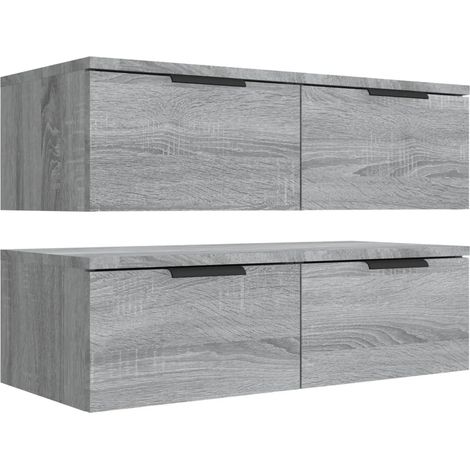 Lot de 2 Armoires murales Salon,Meuble bas de Rangement,Meuble TV Sonoma gris 68x30x20 cm Bois ingénierie -50604 (1/5)
