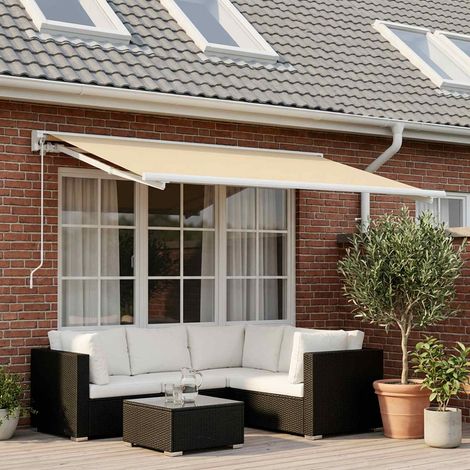 vidaXL Telo di ricambio per tenda da sole Crema 300 x 250 cm
