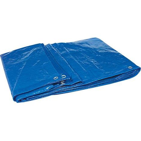 Bache en tissu en tissu filet HPDE 120g/m² avec bord + oeillet 6 x 10 m Couleur : bleu (1/2)