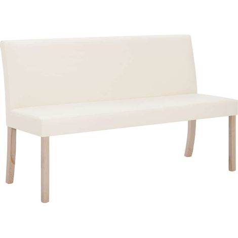 Maison Exclusive - Sitzbank 139,5 cm Cremeweiß Kunstleder (1/5)