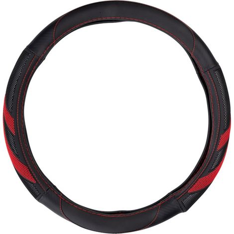 Funda para volante, negra con detalles rojos, ø37-39 cm