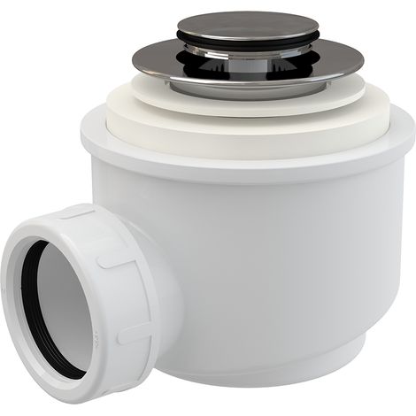 Alcadrain Ablaufgarnitur CLICK/CLACK für die Duschwannen, Ablauf 50 mm, DN 40, Kleiner Stopfen Ø 42 mm, Metall, Chrom-Glanz (1/3)