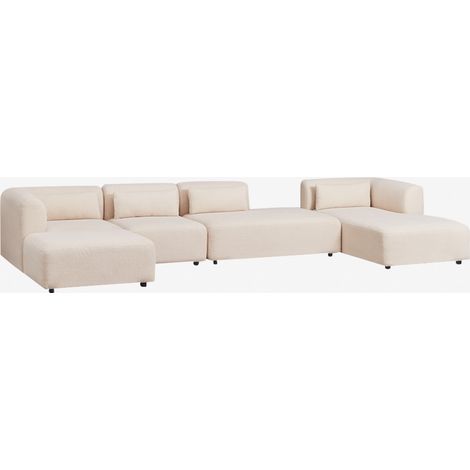 Divano modulare chaise longue destro a 4 pezzi con divano e pouf Fogler SKLUM (1/5)