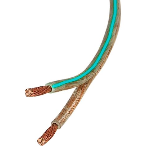 Cable haut-parleur 2x2.50 mm2 transparent menthe au metre