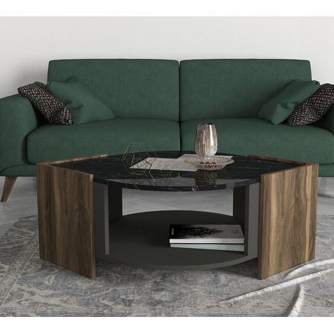 Couchtisch Marbel Walnuss Marmor Optik