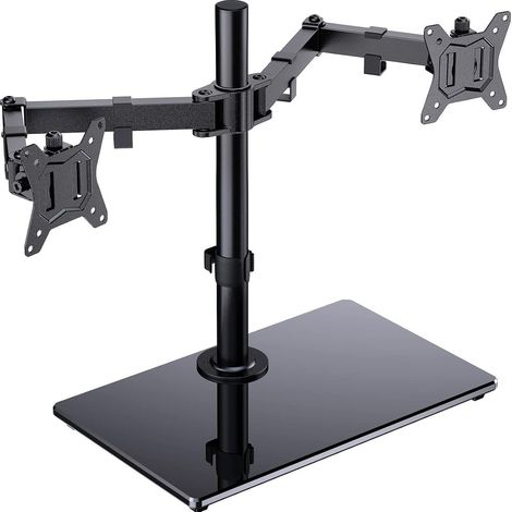 Monitor Halterung 2 Monitore 13-32 Zoll Freistehender Sockel 180° Schwenkung (1/5)