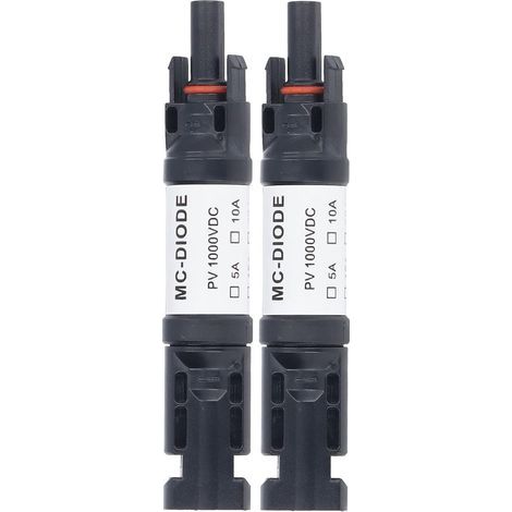 2Pcs Connecteur PV Solaire 1000 V, Connecteur de Fusible Solaire PV MCD IP68 ��tanche Porte-fusible Solaire PV Anti-retour pour le raccordement de panneaux solaires 30A