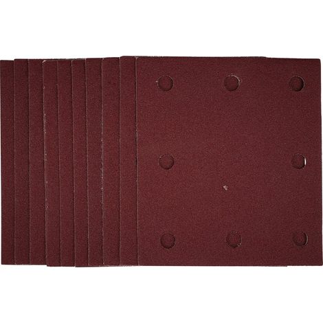 Draper 1/4 Sheet Sanding Sheets with Hook and Loop, 115 x 105mm, 120 Grit, Pack of 10 (1/5)
