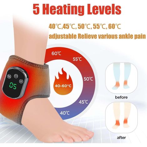 Massaggiatore elettrico per ginocchia con calore, design portatile 3 in 1 per alleviare il dolore a spalle, gomiti e ginocchia, 4 livelli di temperatura e timer da 15 minuti (1/4)