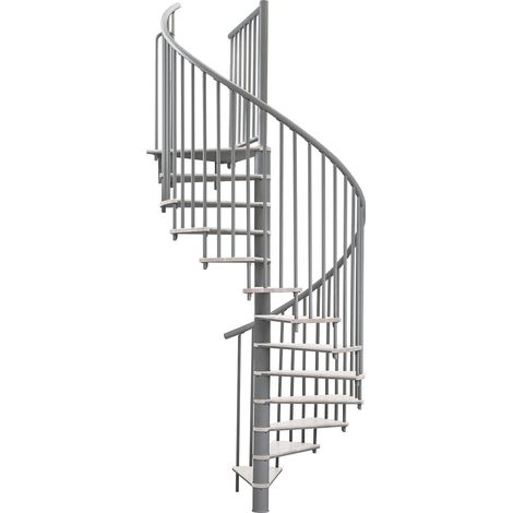Minka Spindeltreppe Switch 36 - 295cm Geschosshöhe Weiß Grau 120cm Durchmesser (1/5)