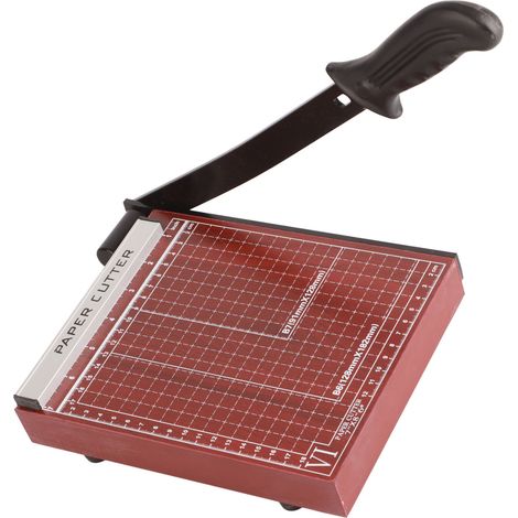 Manueller Papierschneider für präzise und saubere Schnitte im A5-Format mit gebogenem Griff und Positionierungslineal für Schule, Büro und Holz (1/5)