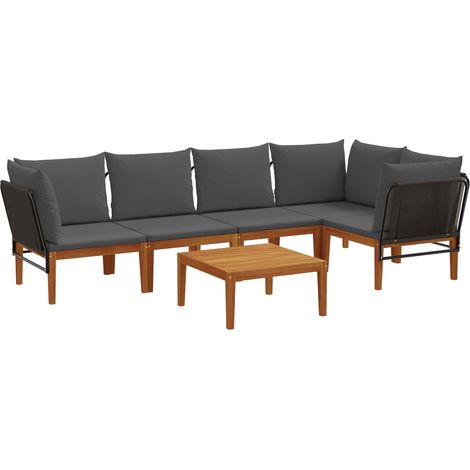 Maison Exclusive - 6 stk. Massives Akazienholz & Seil Natur (1/5)