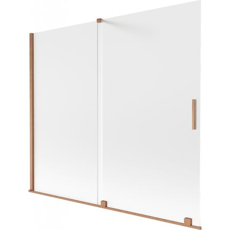 Mexen Velar Duschwand 2-flügelig verschiebbar 180 x 150 cm, mattiert, gebürstetes Kupfer - 896-180-000-31-65