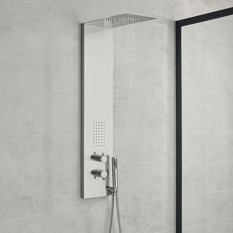 Colonna doccia 3 funzioni acciaio inox bocchetta idro lombare 20x50x110 cm finitura- cromo lucido - confezione 1 (1/5)