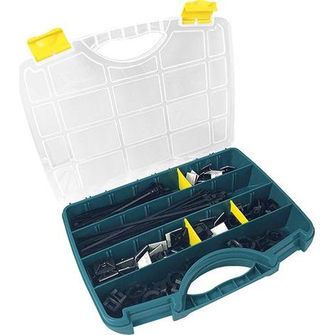 SAPISELCO Kabelbinder-Sortiment 350-teilig, mit Klebesockel (1/3)
