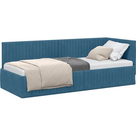 Maison Exclusive - Cornice del letto ad angolo Blu 80 cm x 200 cm Velluto