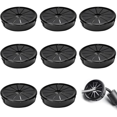 clips para cables, 45 mm de diámetro, clips redondos de nailon para cables de oficina, color negro. (1/5)