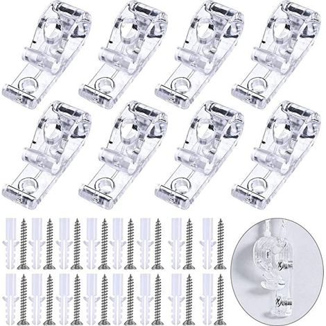 Doppelloch-Positionierungshaken mit kleinem Schraubkleber, 2,5 cm lange Haken zur Befestigung von Gardinenzugkordeln und Kordelaufwicklern für Jalousien/Rollos (20 Stück) (1/5)