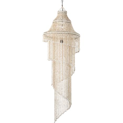Plafonnier coquillage blanc 60x60x130 cm