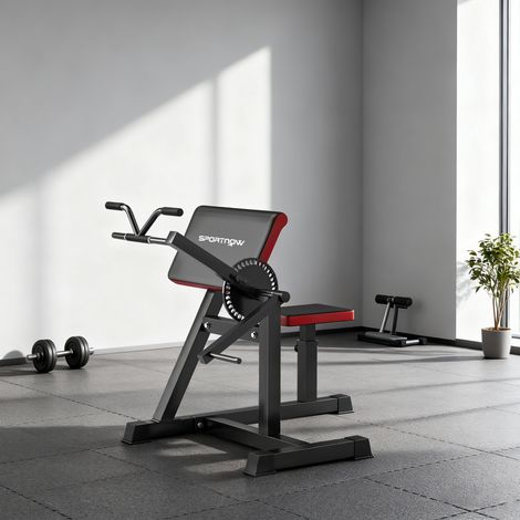 Máquina de Bíceps y Tríceps 2 en 1 Banco de Curl Predicador con Asiento y Apoyo de Codo Ajustables para Gimnasio Casa (1/5)