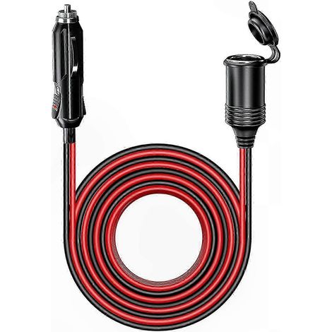 Rallonge allume-cigare étanche 12V/24V pour voiture, avec fusible 15A et câble adaptateur de 4 mètres. (1/5)