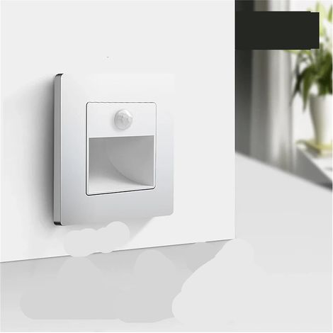 3W Veilleuse infrarouge à détecteur de mouvement,applique murale encastrée pour escalier ou chambre,idéale pour l'intérieur et l'extérieur (Lumière chaude) (1/5)