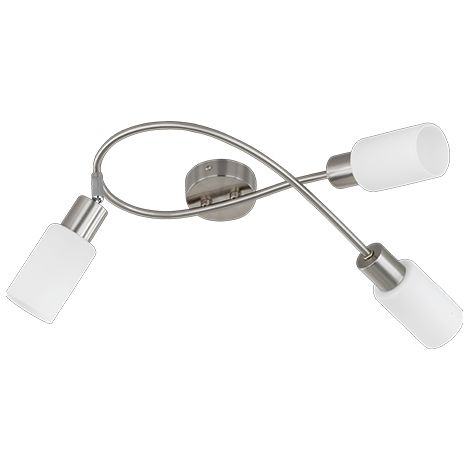 Faretti da Sofffitto Barra 3 Spot 28W Acciaio Vetro Bianco Mars GD Trio (1/2)